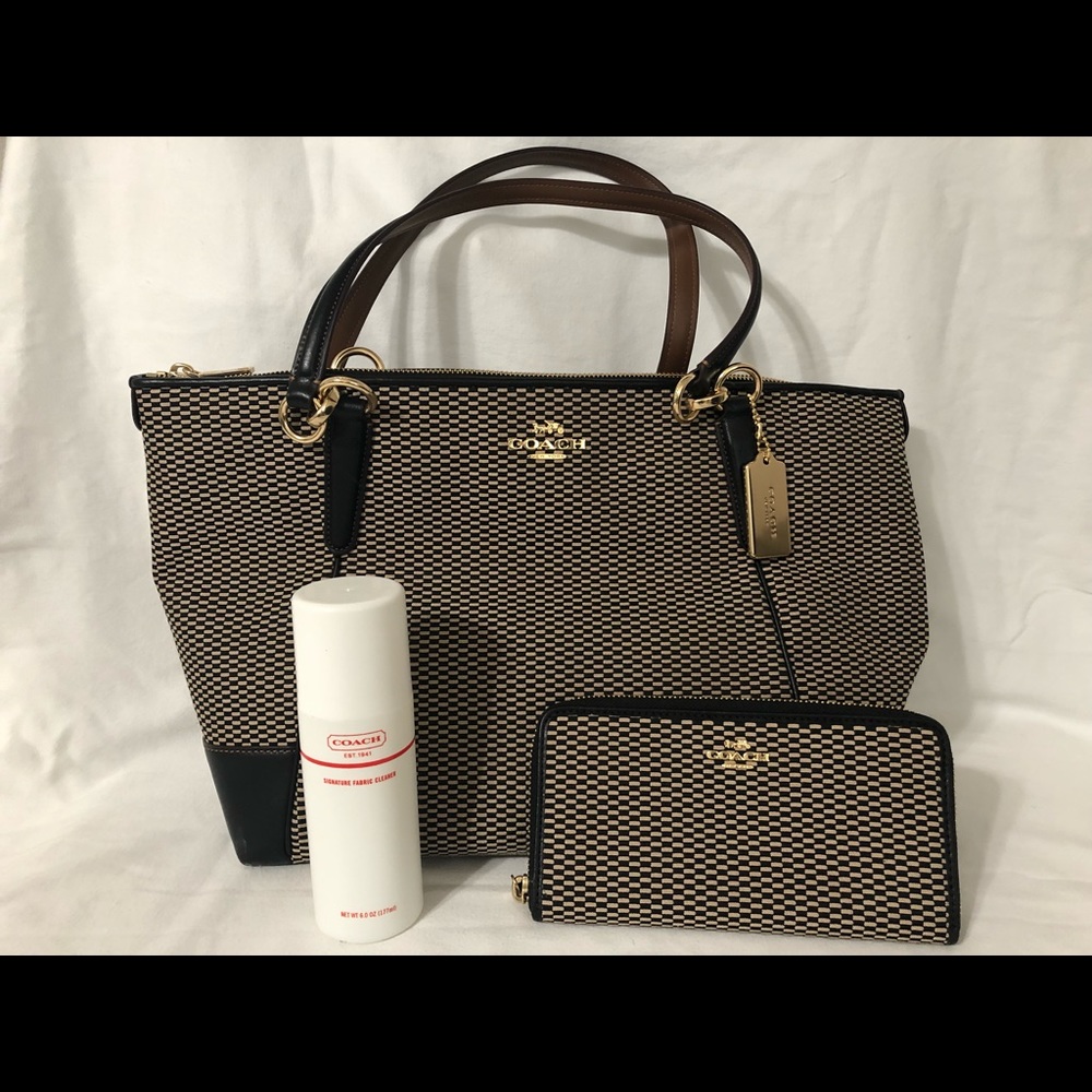 Coach Legacy Jacquard Ava Tote, EUC with wallet